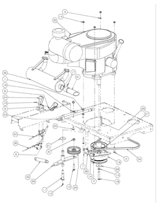 Kawasaki Engine Assembly Diagram and Parts List for M54-KW 53DB5DBW750-23-HP Cub Cadet Lawn Tractor